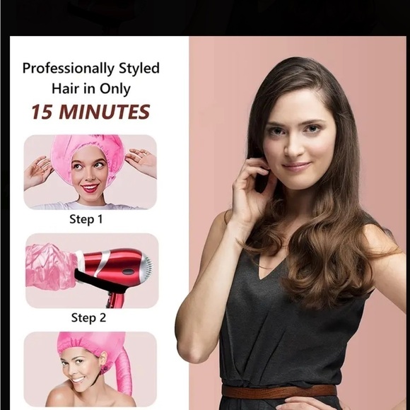 Adjustable Hair Dryer Bonnet for Hair Styling, Color, and Conditioning New/ Pink - Picture 3 of 7